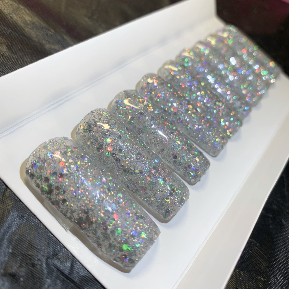 🪩Call Of The Disco Ball🪩 set of 20 Handmade Press-on Nails! Extra Long Square